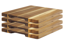Lade das Bild in den Galerie-Viewer, 4 Schneidebretter aus Akazienholz - 25 x 29 x 1,8 cm