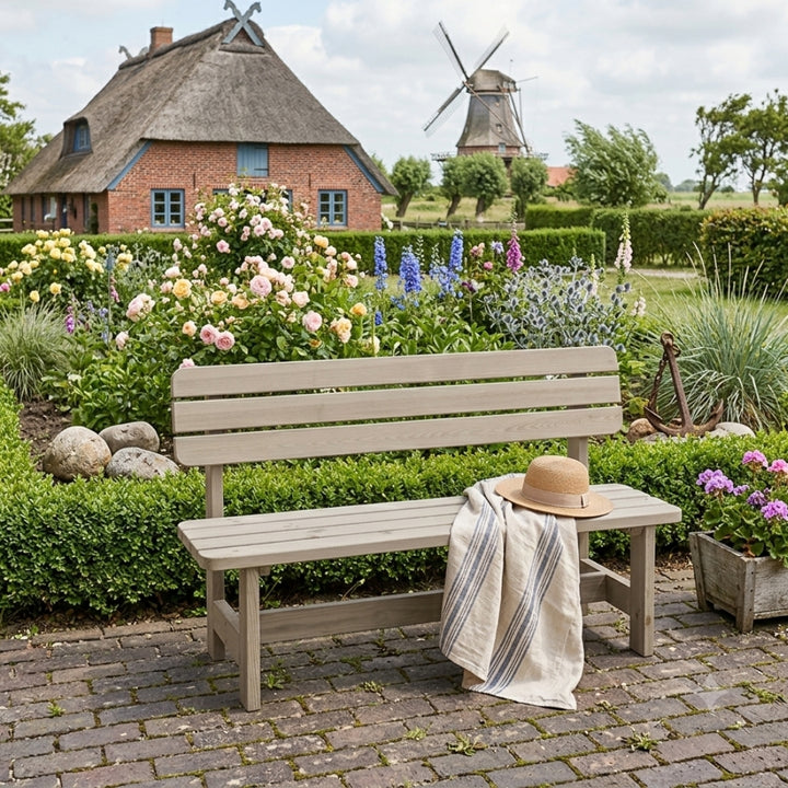 Kiefernholz Bank grau