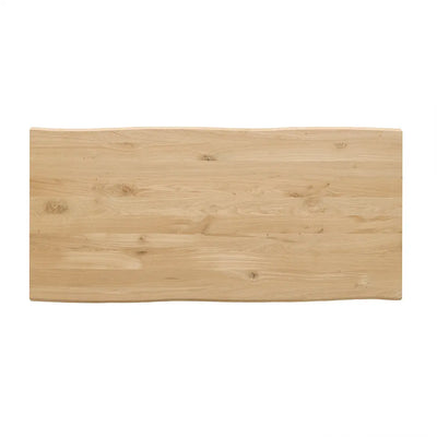Eine Tischplatte mit Live Edge Kante aus Eiche in der Größe 145 x 70 cm