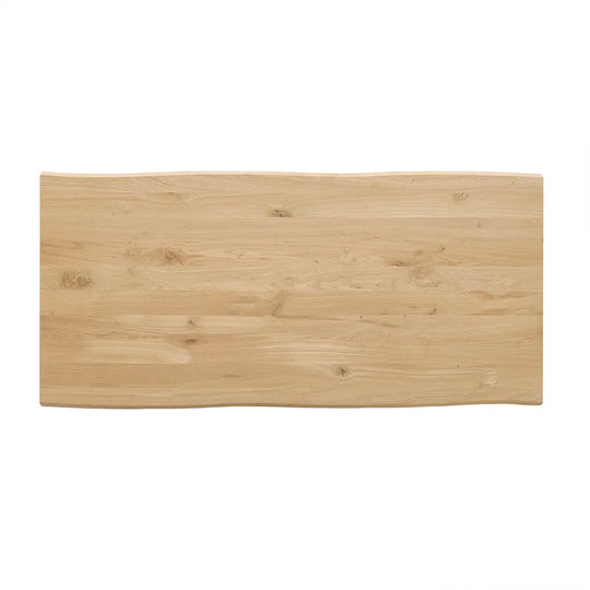Eine Tischplatte mit Live Edge Kante aus Eiche in der Größe 145 x 70 cm