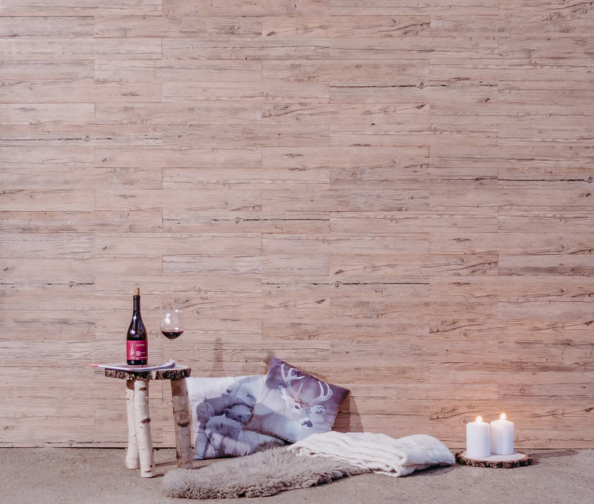 Wand Holzpaneele “Alm” mit Deko-Elementen